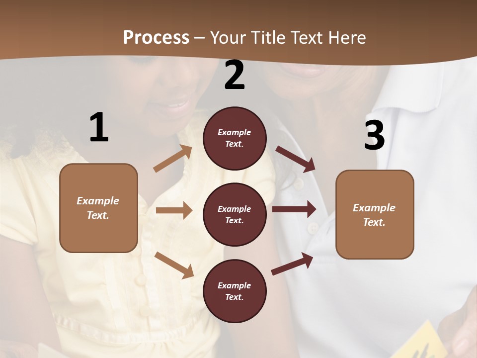 Grandmother And Granddaughter Reading And Smiling PowerPoint Template