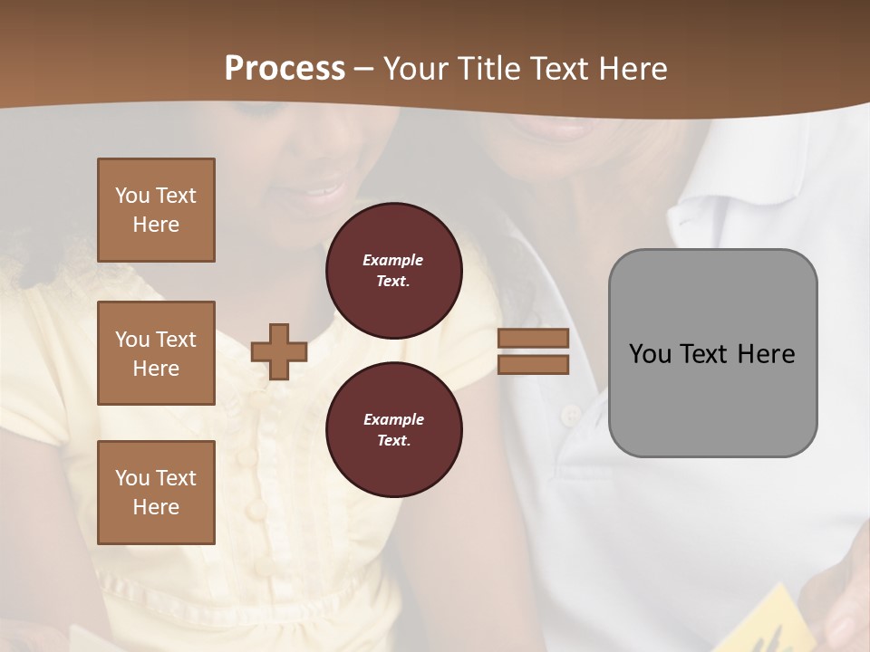 Grandmother And Granddaughter Reading And Smiling PowerPoint Template
