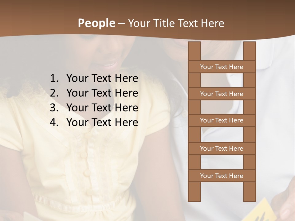 Grandmother And Granddaughter Reading And Smiling PowerPoint Template