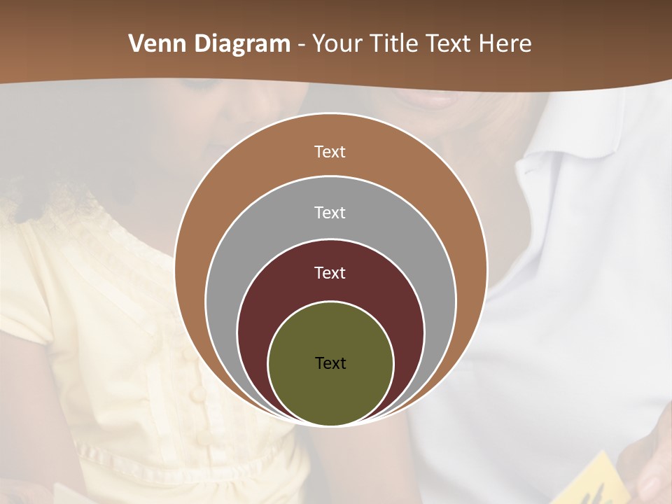 Grandmother And Granddaughter Reading And Smiling PowerPoint Template