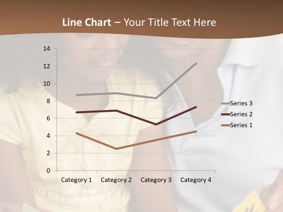 Grandmother And Granddaughter Reading And Smiling PowerPoint Template