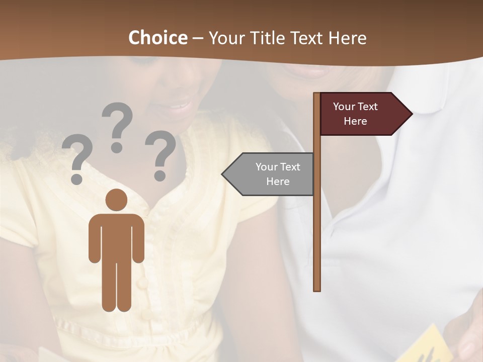 Grandmother And Granddaughter Reading And Smiling PowerPoint Template