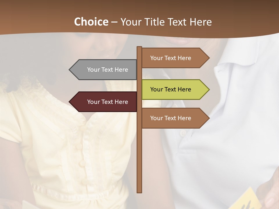 Grandmother And Granddaughter Reading And Smiling PowerPoint Template