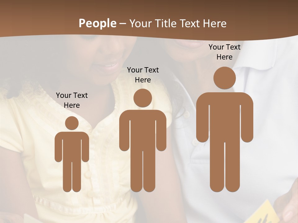 Grandmother And Granddaughter Reading And Smiling PowerPoint Template