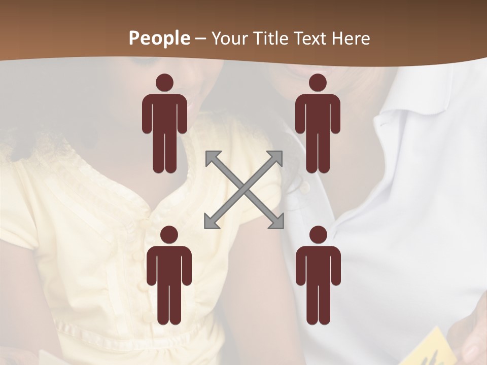 Grandmother And Granddaughter Reading And Smiling PowerPoint Template