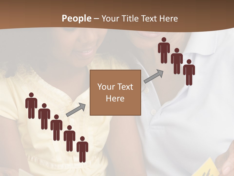 Grandmother And Granddaughter Reading And Smiling PowerPoint Template