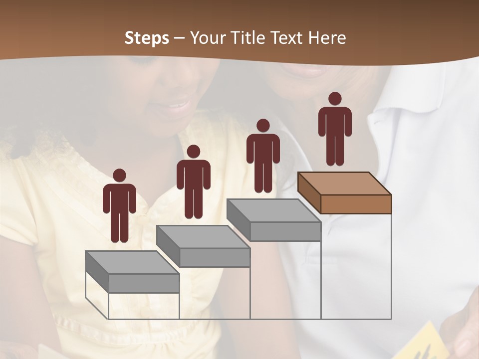 Grandmother And Granddaughter Reading And Smiling PowerPoint Template