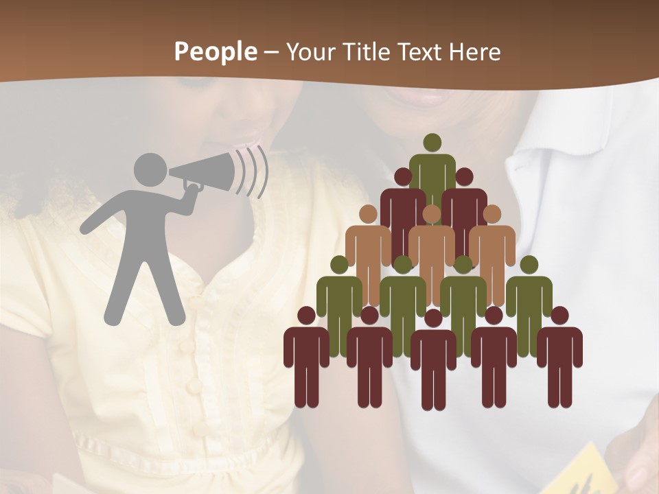 Grandmother And Granddaughter Reading And Smiling PowerPoint Template