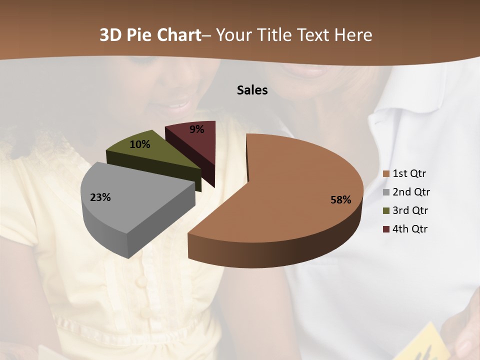 Grandmother And Granddaughter Reading And Smiling PowerPoint Template