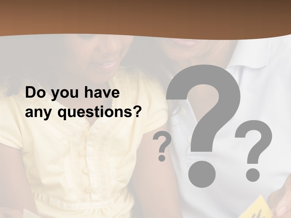 Grandmother And Granddaughter Reading And Smiling PowerPoint Template