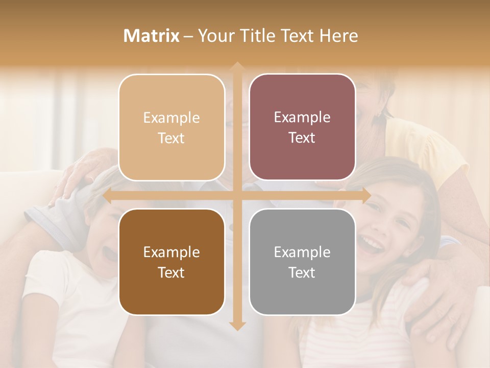 Grandparents Posing With Grandchildren PowerPoint Template