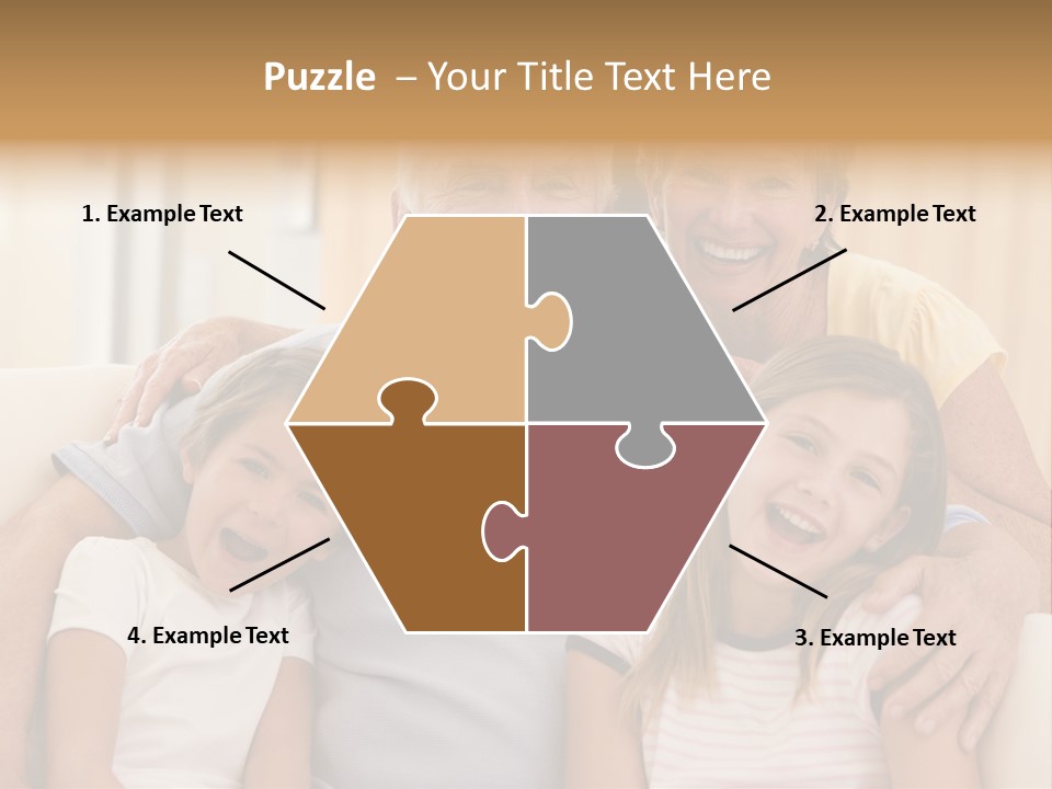 Grandparents Posing With Grandchildren PowerPoint Template