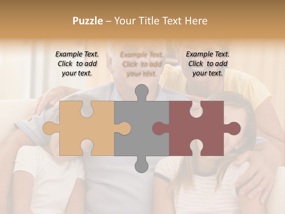 Grandparents Posing With Grandchildren PowerPoint Template