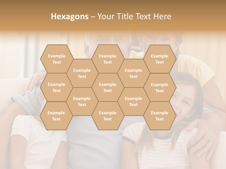 Grandparents Posing With Grandchildren PowerPoint Template