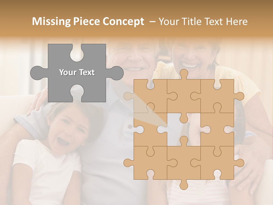 Grandparents Posing With Grandchildren PowerPoint Template