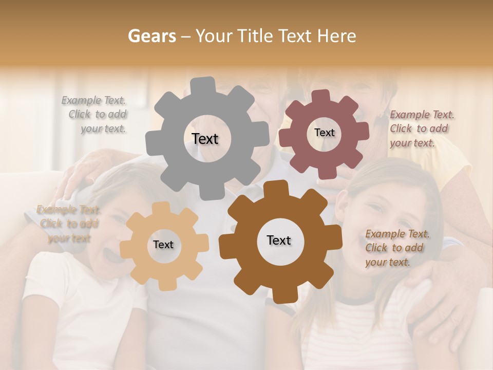 Grandparents Posing With Grandchildren PowerPoint Template