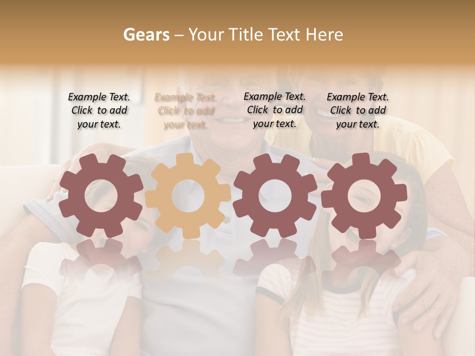 Grandparents Posing With Grandchildren PowerPoint Template