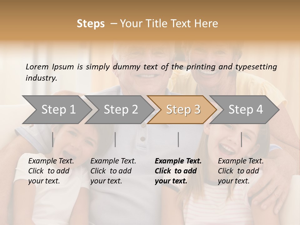 Grandparents Posing With Grandchildren PowerPoint Template