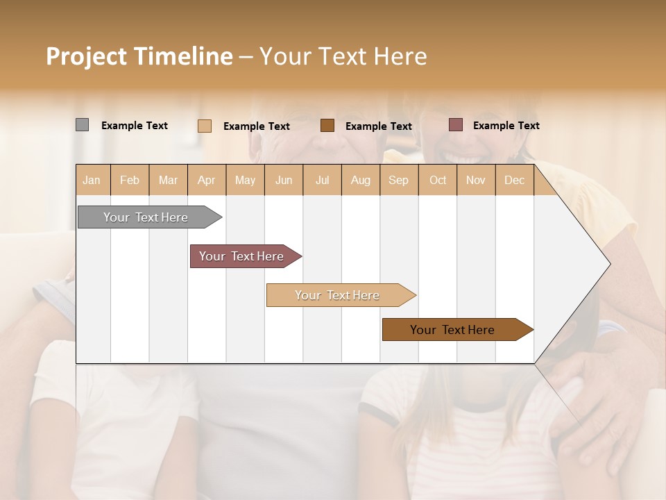 Grandparents Posing With Grandchildren PowerPoint Template