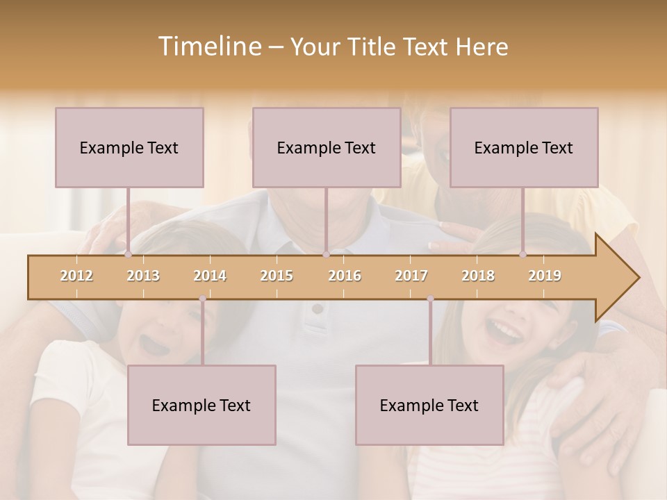 Grandparents Posing With Grandchildren PowerPoint Template