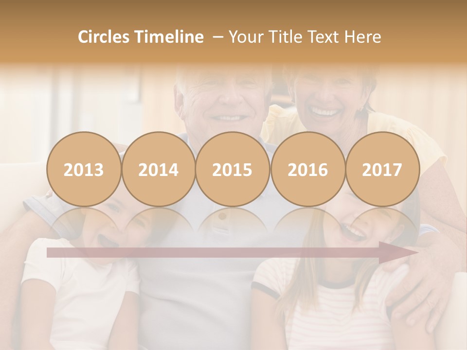 Grandparents Posing With Grandchildren PowerPoint Template