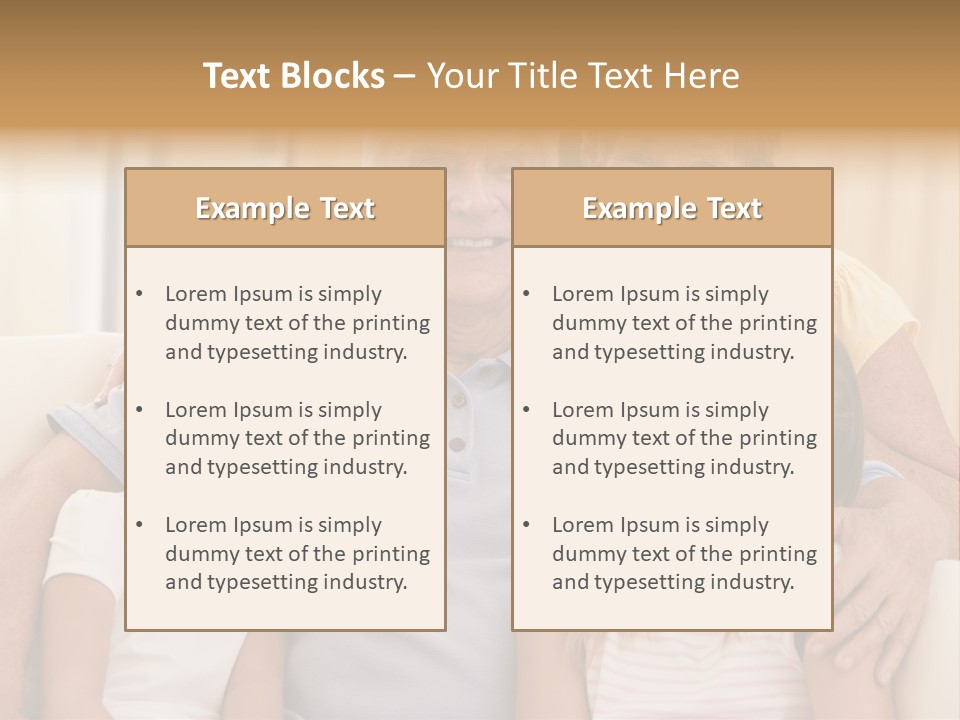 Grandparents Posing With Grandchildren PowerPoint Template
