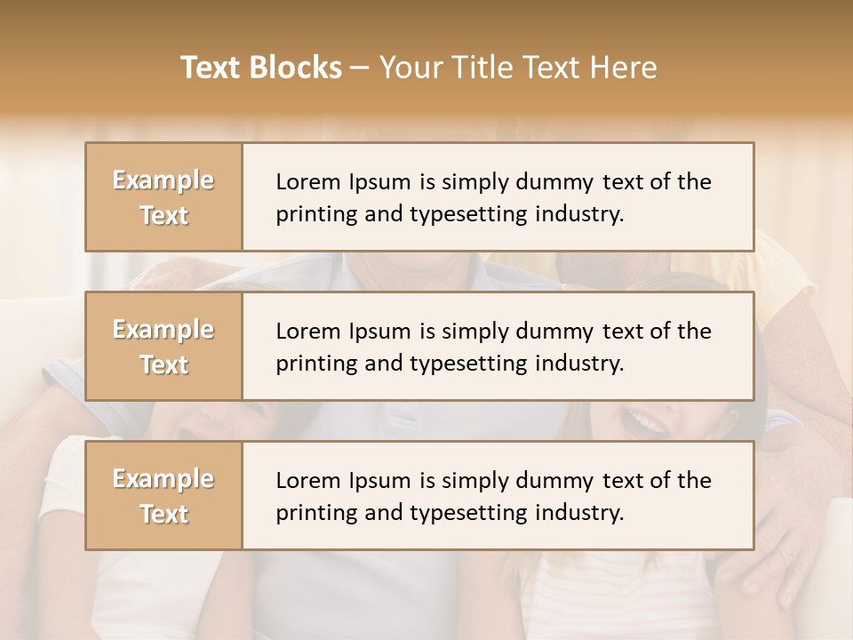 Grandparents Posing With Grandchildren PowerPoint Template