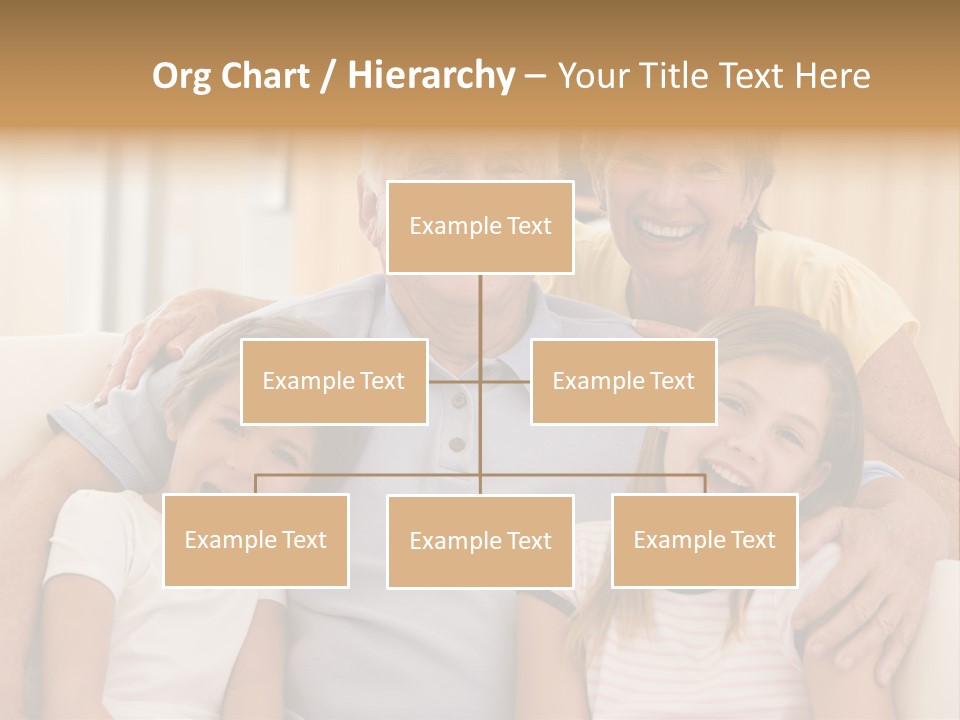 Grandparents Posing With Grandchildren PowerPoint Template