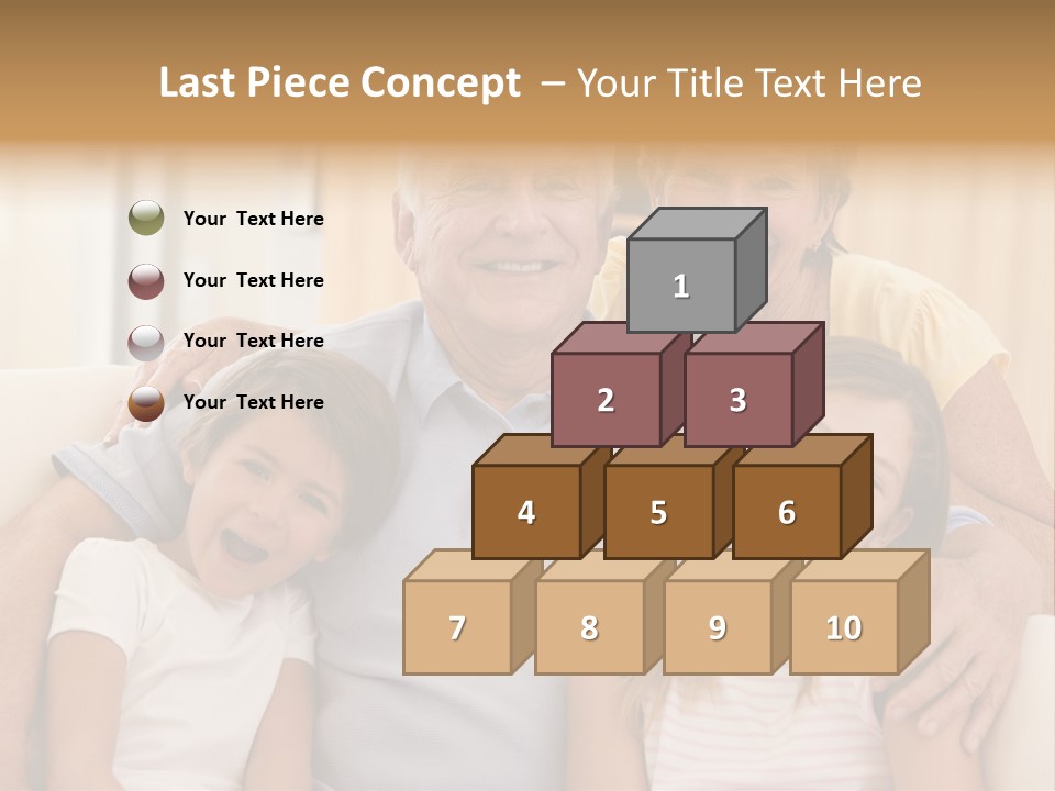 Grandparents Posing With Grandchildren PowerPoint Template