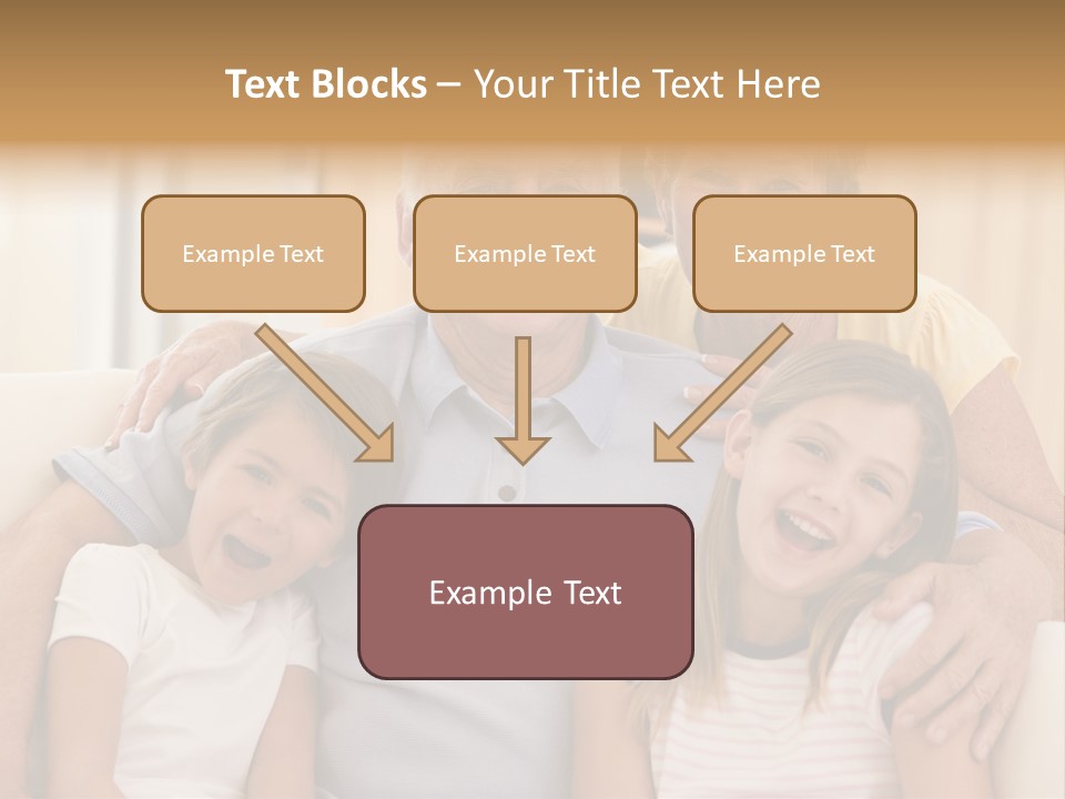 Grandparents Posing With Grandchildren PowerPoint Template