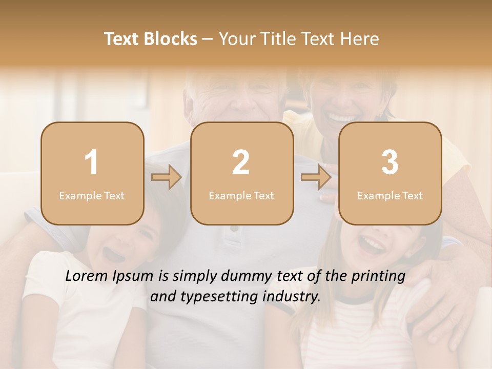 Grandparents Posing With Grandchildren PowerPoint Template