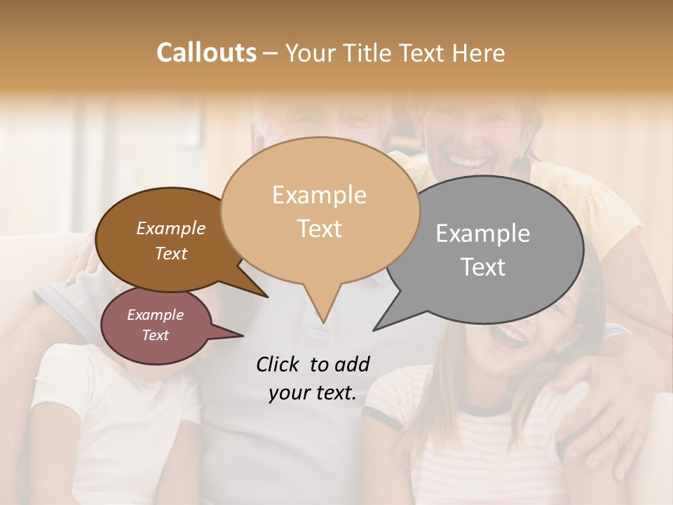 Grandparents Posing With Grandchildren PowerPoint Template