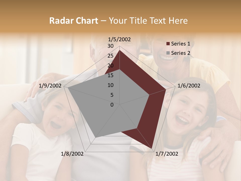 Grandparents Posing With Grandchildren PowerPoint Template