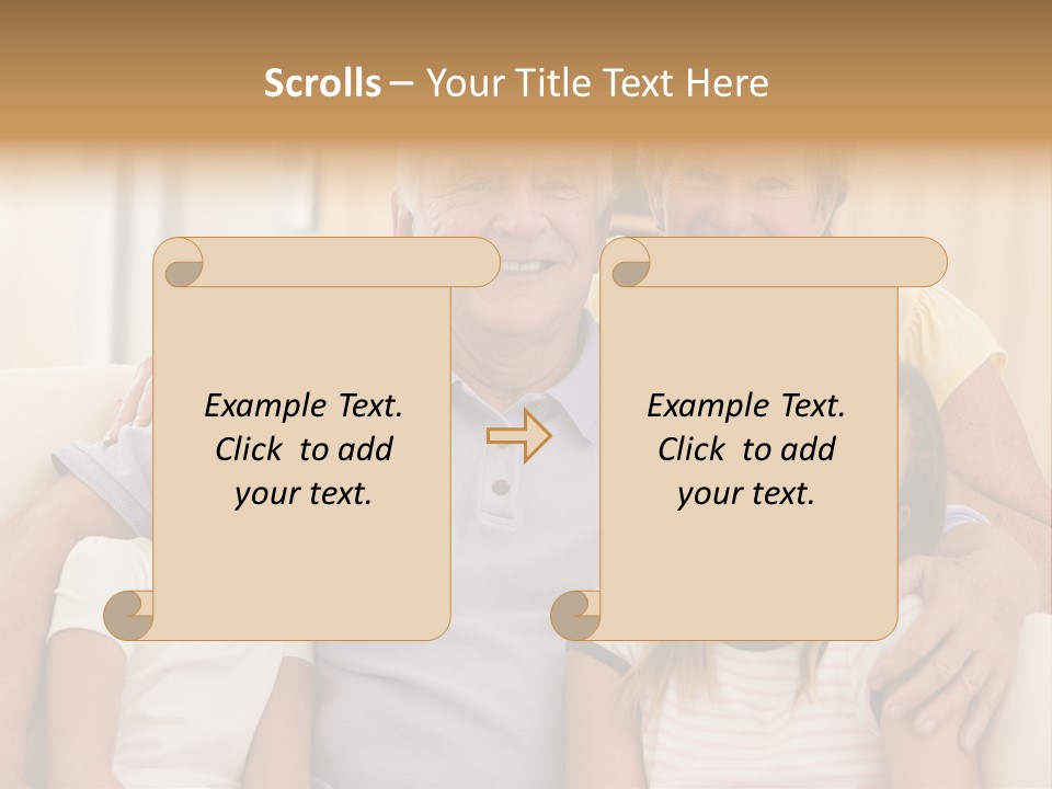 Grandparents Posing With Grandchildren PowerPoint Template
