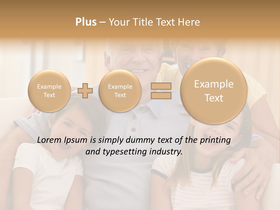 Grandparents Posing With Grandchildren PowerPoint Template