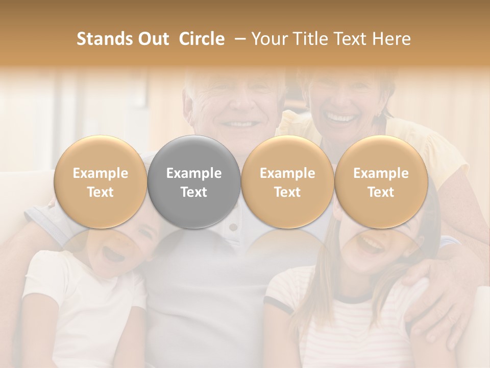 Grandparents Posing With Grandchildren PowerPoint Template