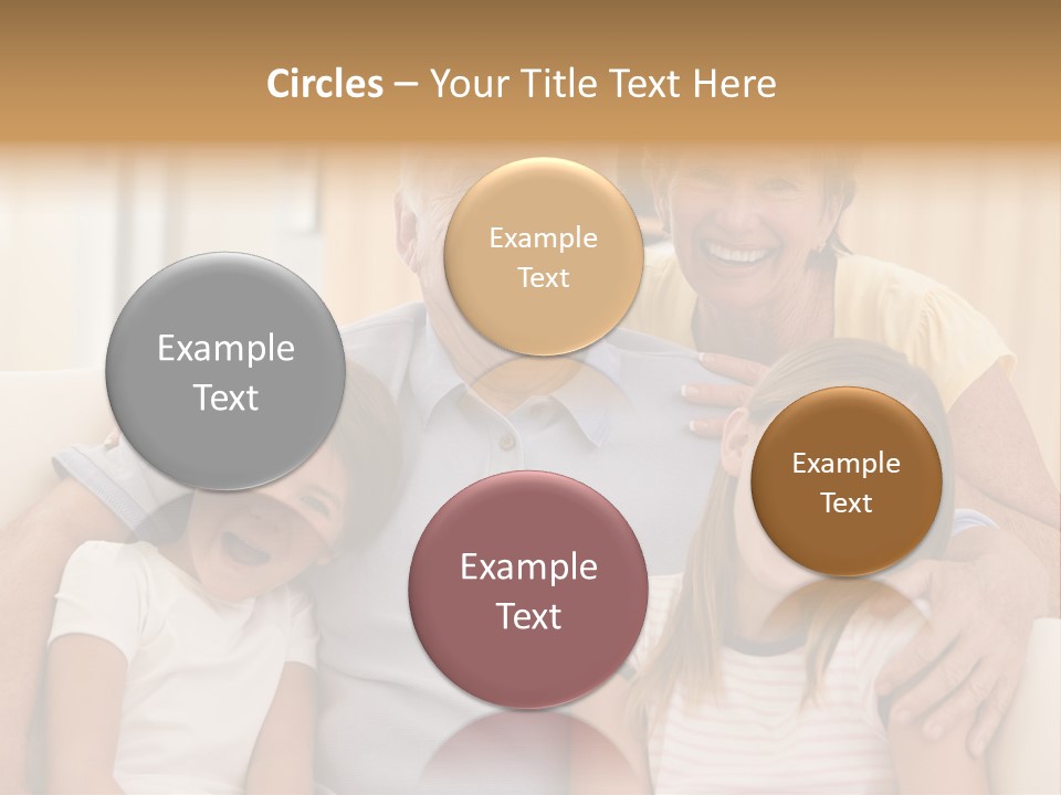 Grandparents Posing With Grandchildren PowerPoint Template