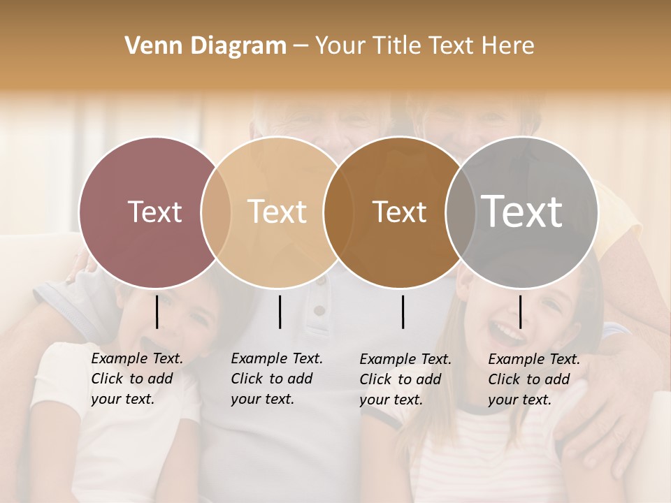 Grandparents Posing With Grandchildren PowerPoint Template