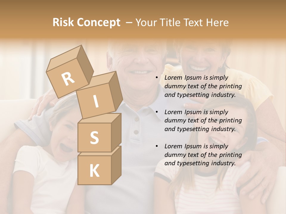 Grandparents Posing With Grandchildren PowerPoint Template