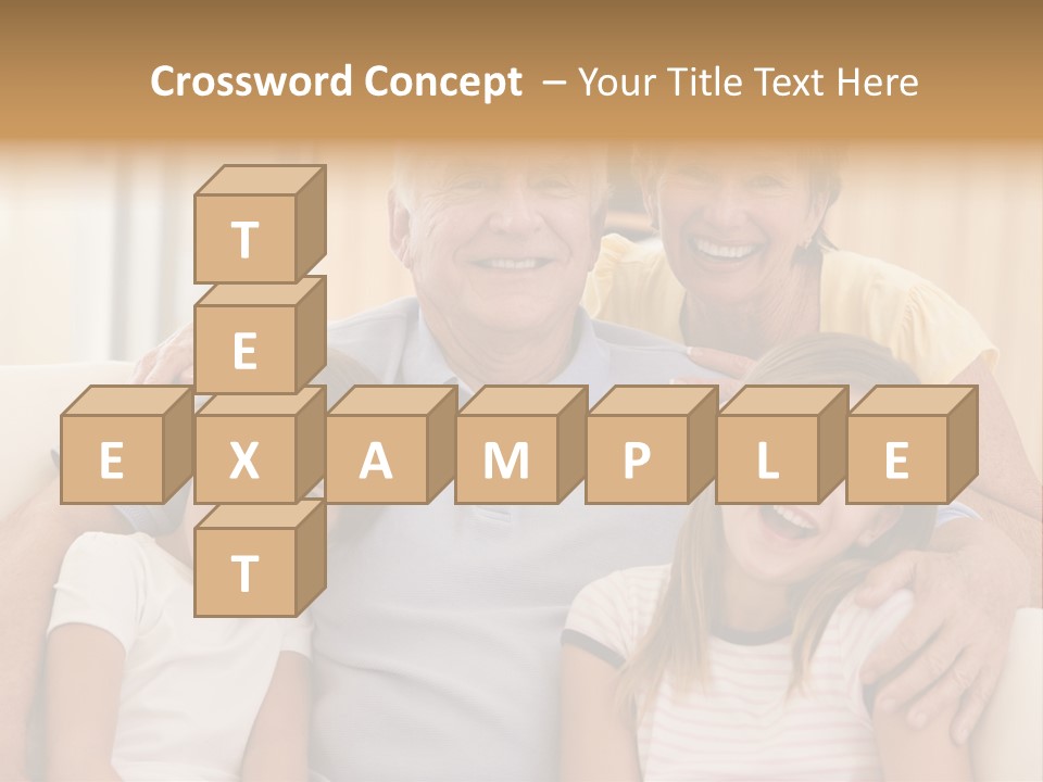 Grandparents Posing With Grandchildren PowerPoint Template