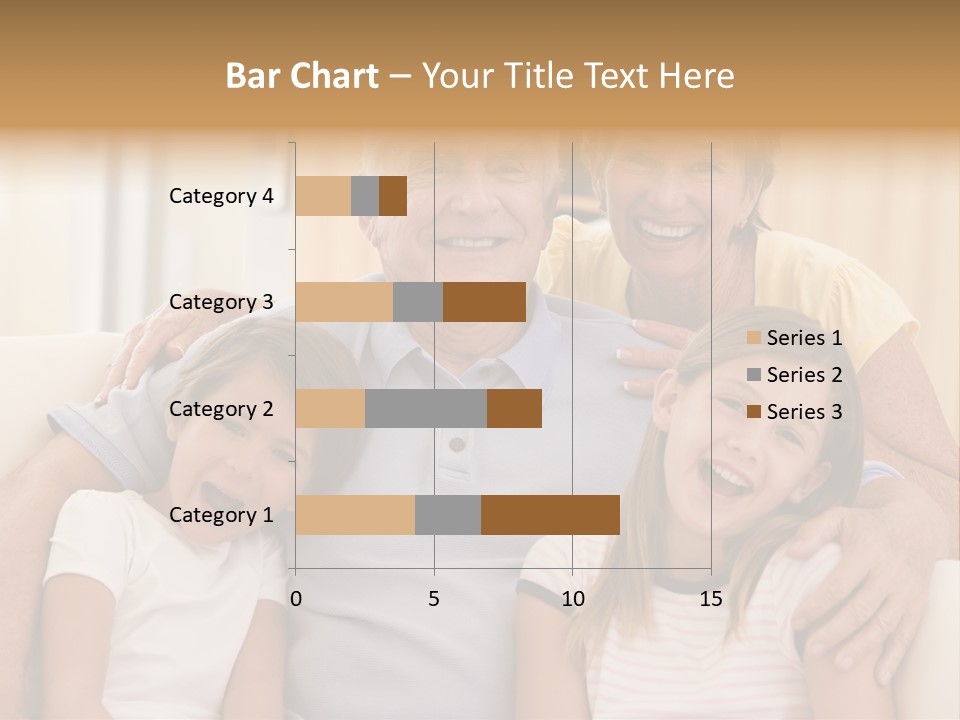 Grandparents Posing With Grandchildren PowerPoint Template