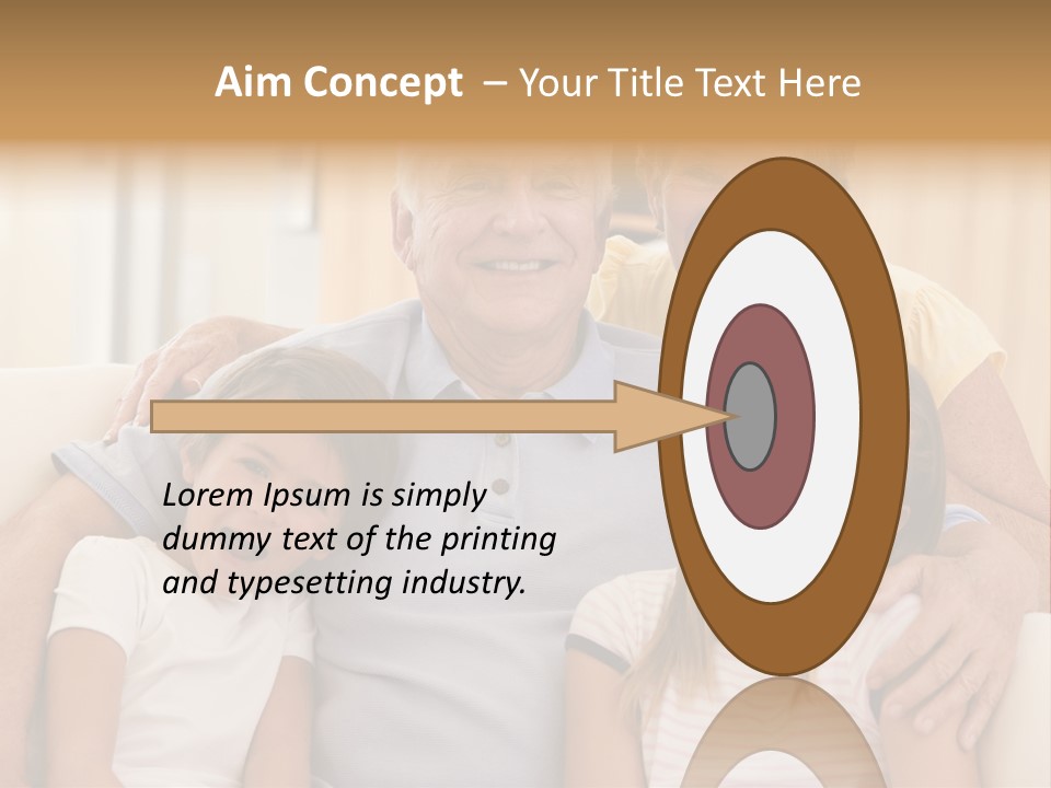 Grandparents Posing With Grandchildren PowerPoint Template