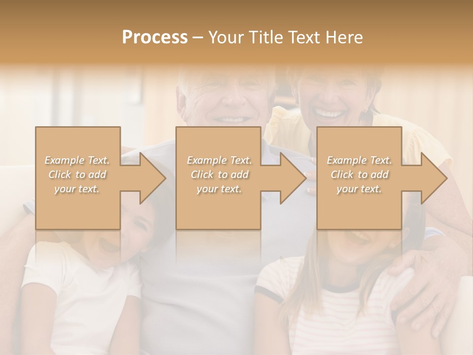 Grandparents Posing With Grandchildren PowerPoint Template