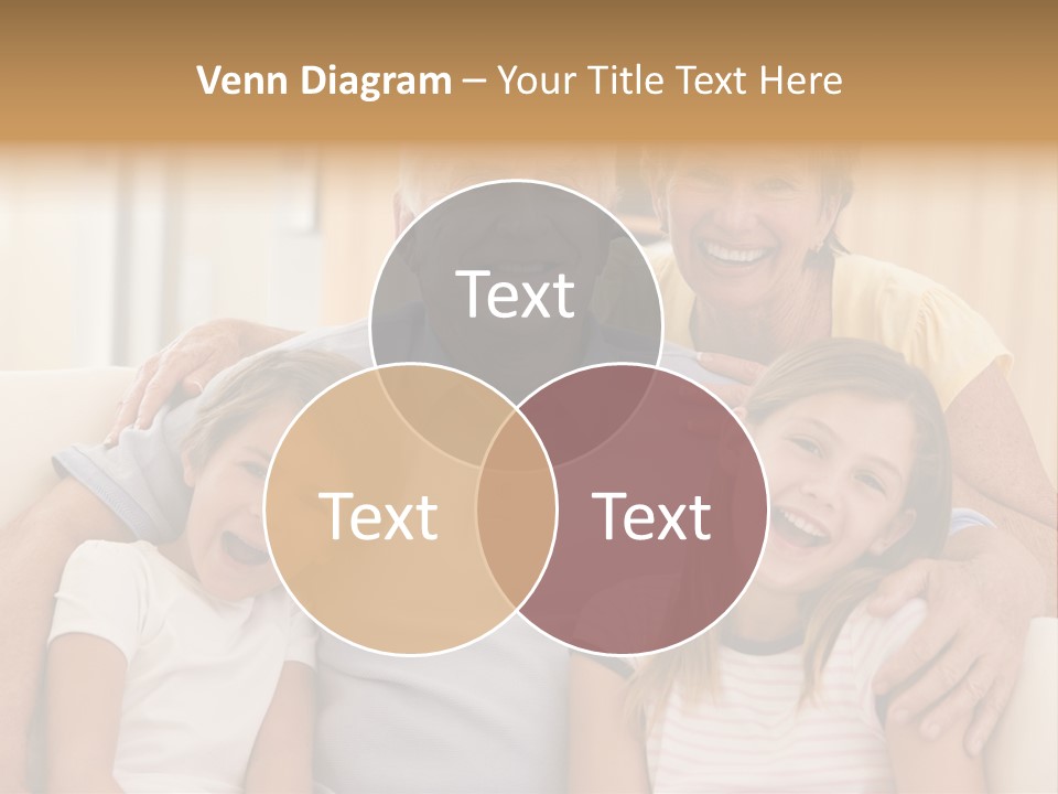 Grandparents Posing With Grandchildren PowerPoint Template