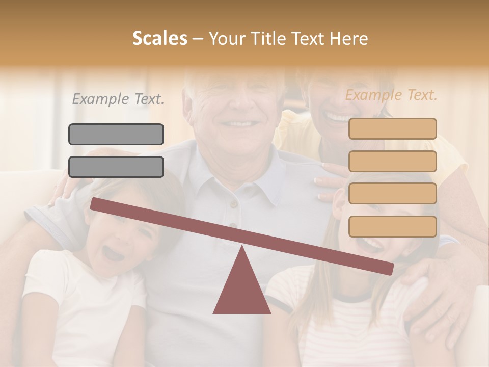 Grandparents Posing With Grandchildren PowerPoint Template