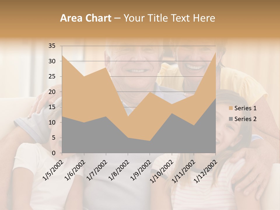 Grandparents Posing With Grandchildren PowerPoint Template