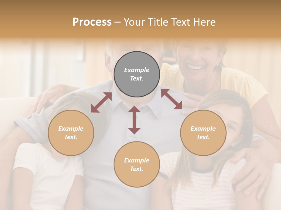 Grandparents Posing With Grandchildren PowerPoint Template