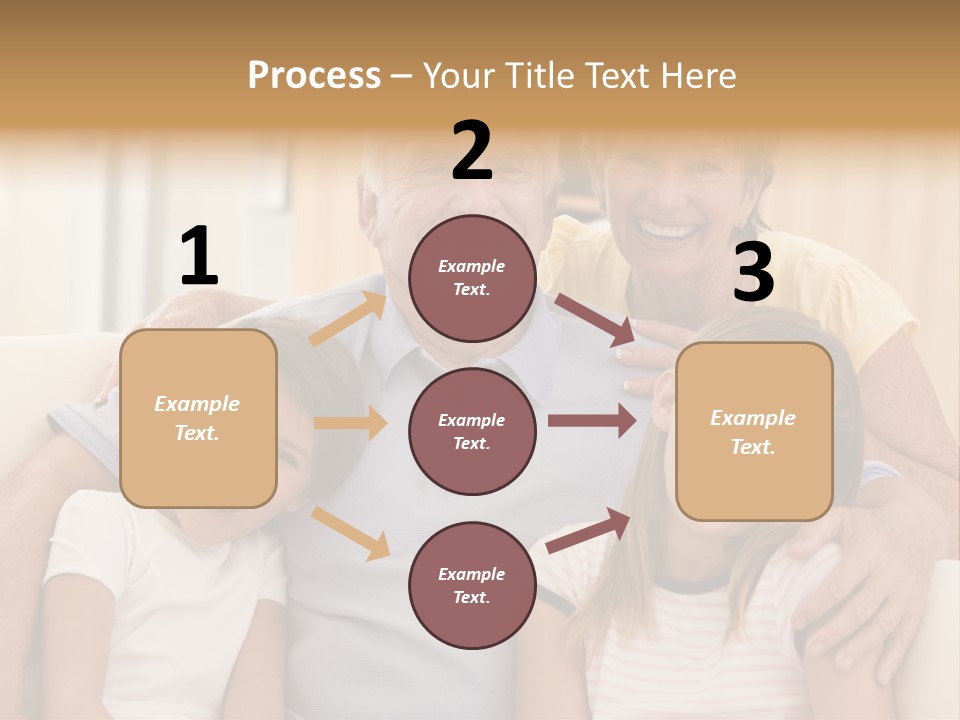 Grandparents Posing With Grandchildren PowerPoint Template