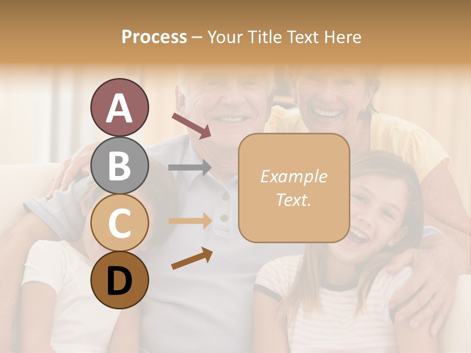 Grandparents Posing With Grandchildren PowerPoint Template