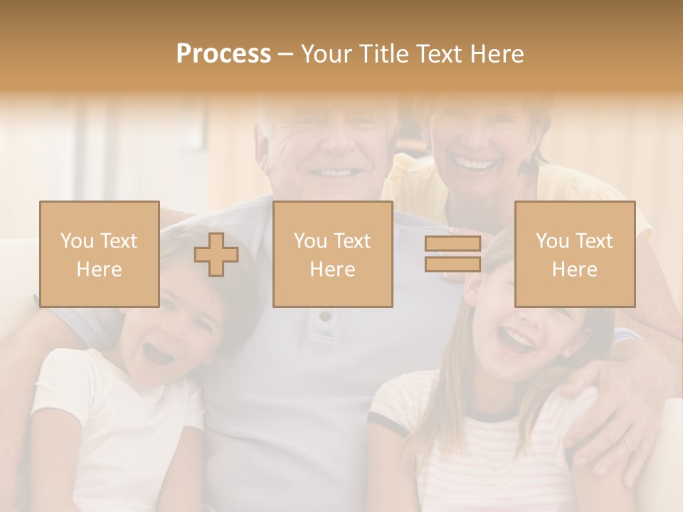 Grandparents Posing With Grandchildren PowerPoint Template